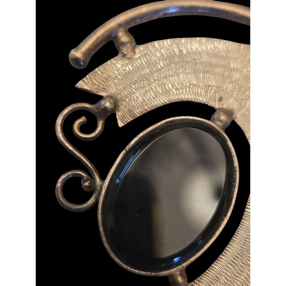Vintage Taxco Style 950 Silver Black Onyx Pendant Abstract Design Modernist - Picture 2 of 6